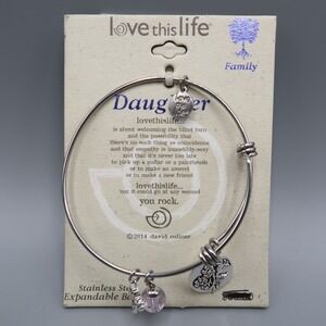 Daughter‎ bracelet stainless steel silver charm bracelet David Culiner